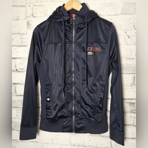 Jack & Jones Men’s Navy Zip-Up Hoodie Colourblock Jacket Size Small